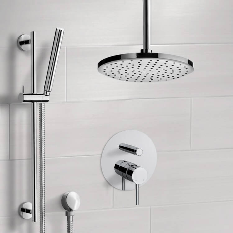 Shower Faucet Ceiling Rain Shower System with Handheld, Rain Shower Head, Shower Faucet Set Remer SFR75